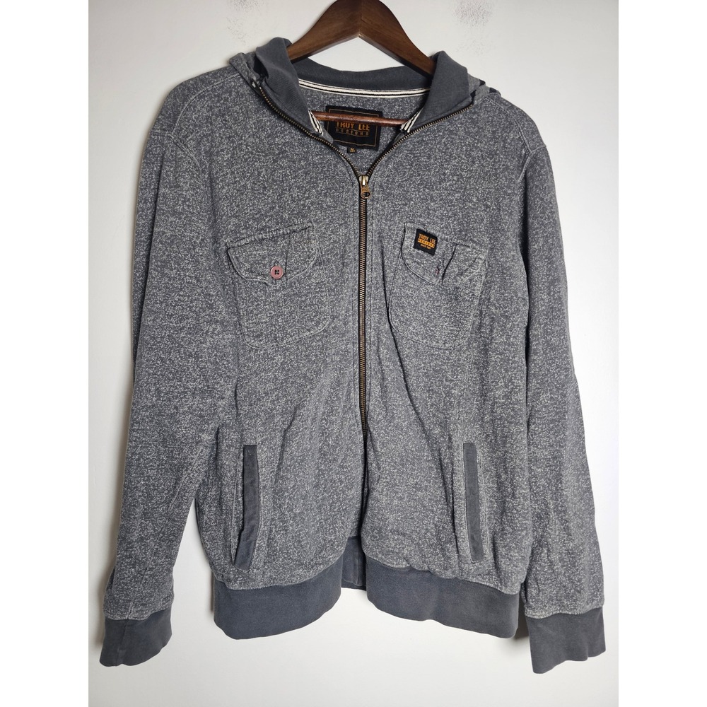 Moto Streetwear Troy Lee Designs Hoodie Mens Medium Gray Marled Full Zip Utility